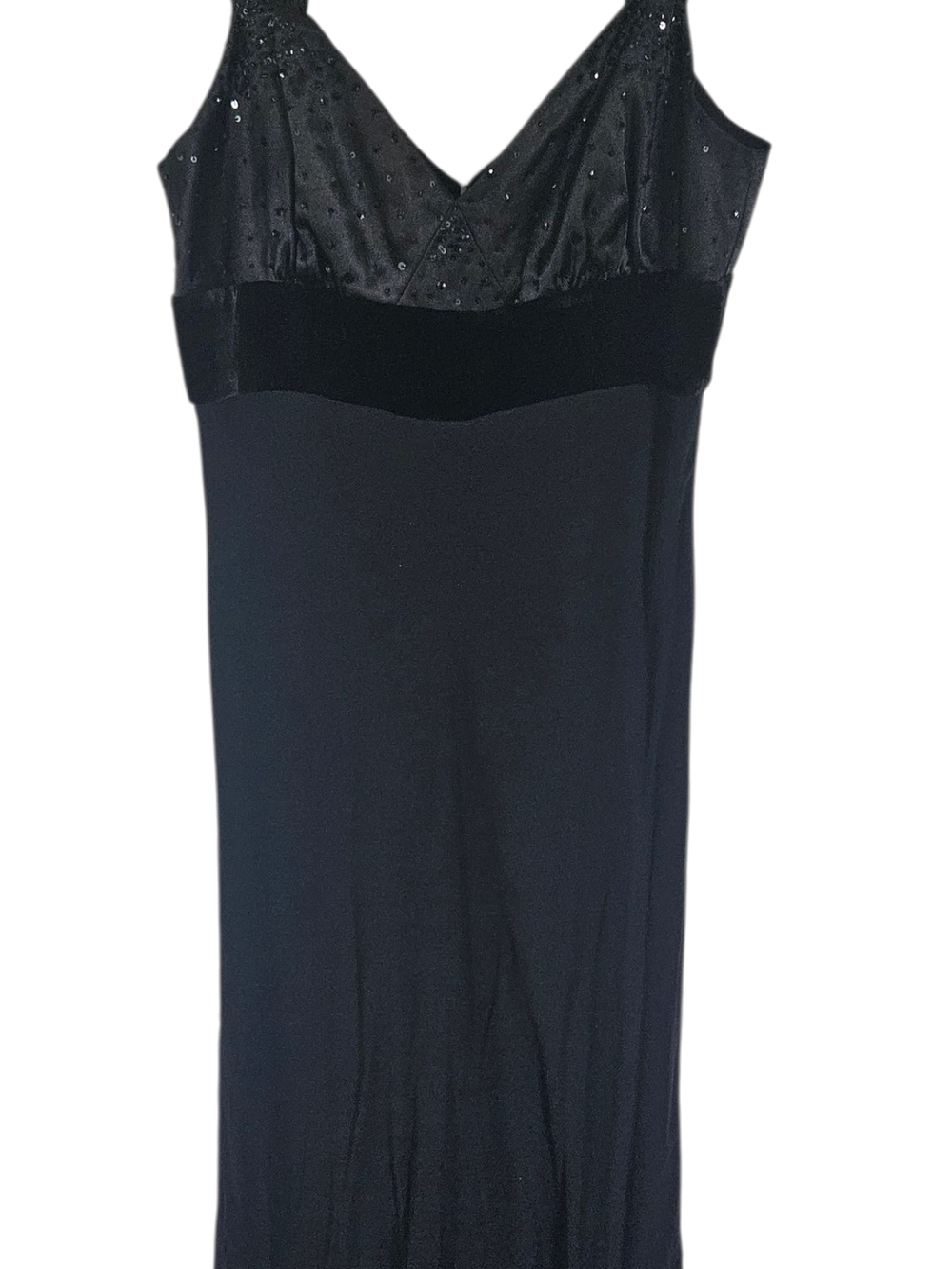 BCBG Paris Black Sequin V-Neck Maxi Dress